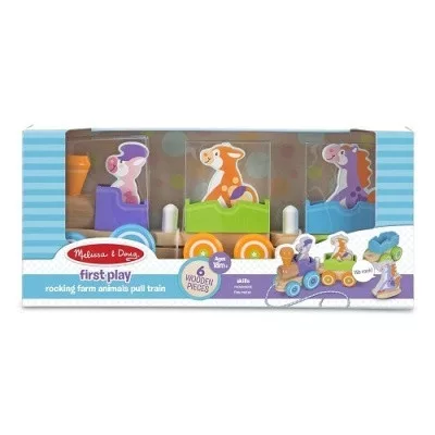 Melissa & Doug 4608 Bébi és tipegő fajátékok Húzható farm vonat