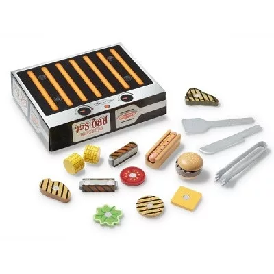 Melissa & Doug 9280 Szerepjáték Fa grill és barbecue tálaló szett