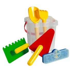 Homokozó készlet átlátszó vödörrel