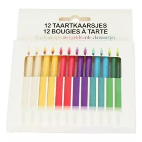 Színes gyertya színes lánggal - 12 darabos