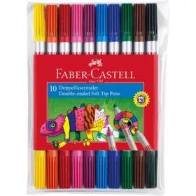   Faber-Castell: Kétvégű, kimosható, 10 db-os filctoll készlet