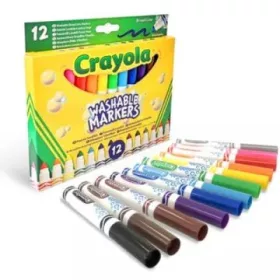 Crayola Lemosható Filctoll Készlet - 12 db, Tompahegyű