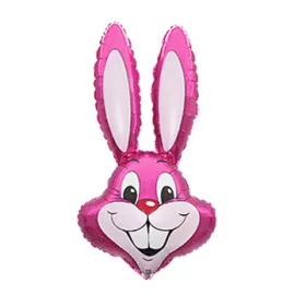 Pink nyuszi fólia lufi - 36 cm