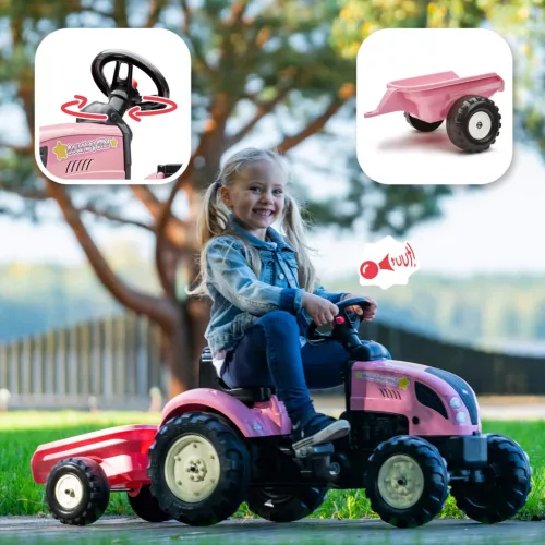 Falk: Country Star traktor pótkocsival - rózsaszín