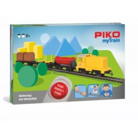   Piko: 57090 myTrain játékvonat kezdőkészlet, dízelmozdony, tehervagonokkal
