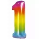 Szivárvány színű, számos fólia lufi, 76 cm - 1