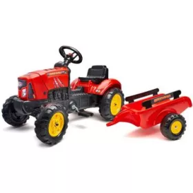 Falk: Traktor Supercharger utánfutóval – piros