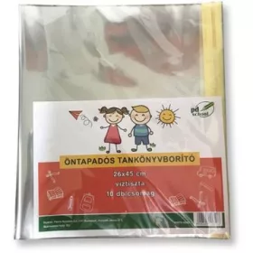 Öntapadós víztiszta tankönyvborító - 25 x 45 cm, 10 db
