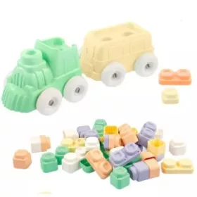 Play&Squish Puha Építőkocka Szett Vonattal – 24 db