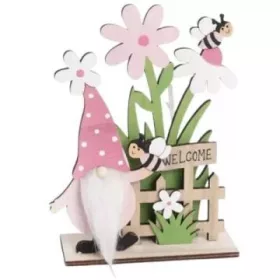 Orrszakáll manó virágokkal asztali dísz - 19 x 13 cm