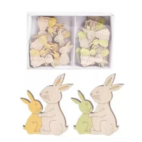 Fa dekorációs nyuszicsalád - 24 db-os