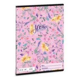 Fleur: Virágmintás sima füzet - A5