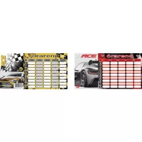 T-Creativ: Mini órarend sportautó mintával - 8 x 15 cm