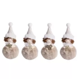   Felakasztható pompon testű lány dekoráció, 14 cm - többféle