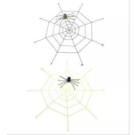 Óriási pókháló világító pókkal, 220 cm - többféle