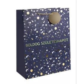   Ajándéktasak Boldog Születésnapot felirattal, 11 x 14 cm - Kék