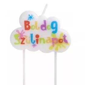 Boldog szülinapot felhőgyertya - 10 cm