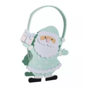 Mikulás formájú szütyő, filc, 16 x 18 cm - Türkiz