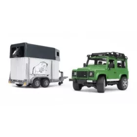   Bruder: Land Rover Defender terepjáró lószállító és lófigura szett
