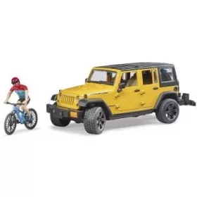   Bruder: Jeep Wrangler Rubicon Unlimited autó és kerékpáros figura szett
