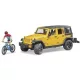 Bruder: Jeep Wrangler Rubicon Unlimited autó és kerékpáros figura szett