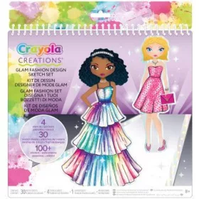   Crayola Creations Glam Divattervező Album - Öltöztethető Rajzkészlet Lányoknak