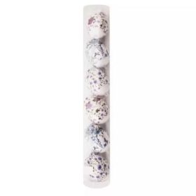   Dekortojás szett lila és kék virágmintákkal, 6 cm - 6 db-os