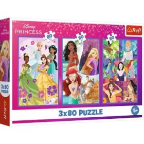 Trefl: Disney hercegnő barátnők - 3 x 80 darabos puzzle