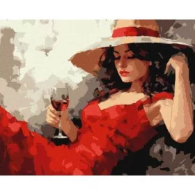 Ideyka: Festés számok szerint, Kalapos lány - 40 x 50 cm
