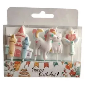 Unikornis party gyertya csomag - 4 db-os