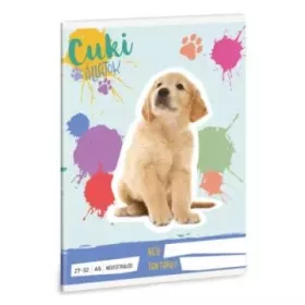Golden Retriever mintás négyzethálós füzet - A/5-ös