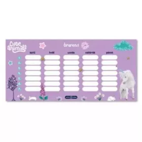 Cute Animals: Unikornis mintás egylapos órarend