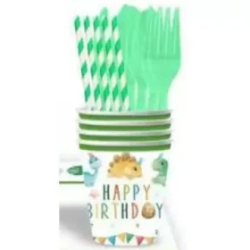 Dinó mintás születésnapi papírpohár - 10 db-os