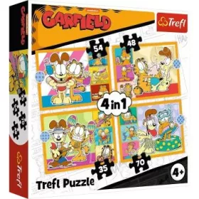   Trefl: Garfield imádja a lasagnát 4 az 1-ben puzzle - 35, 48, 54, 70 darabos