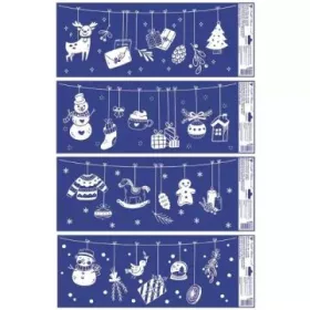 Csillogó díszek ablakmatrica - 60 x 23 cm, többfélr