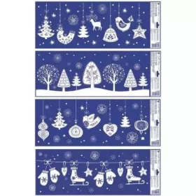 Csillogó díszek ablakmatrica - 60 x 23 cm, többféle