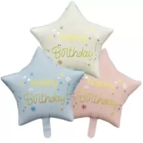 Csillag alakú szülinapi fólia lufi - 44 cm, többféle