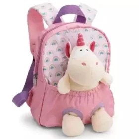 Nici: Hátizsák unikornis plüssel - pink, 25 cm