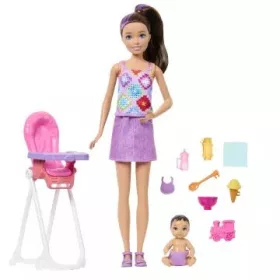 Barbie: Bébiszitter játékszett - etetőszék