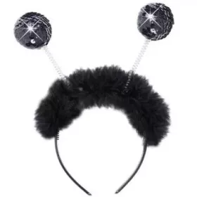 Jelmez kiegészítő: Fekete flitteres tollas fejdísz