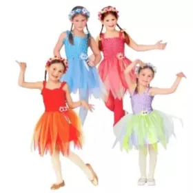   Tündér balerina jelmez virágos fejpánttal - 116 cm - többféle