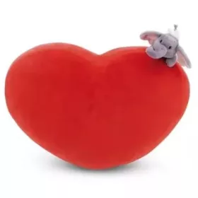 Nici: Szív formapárna elefánt plüssfigurával - 42 cm
