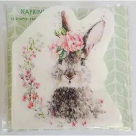 Nyuszi mintás formaszalvéta - 12 db-os