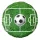 Futball mintás fólia lufi - kerek, 36 cm, csomagolt