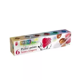 ICO Süni: Metál színű tégelyes tempera - 6 db-os
