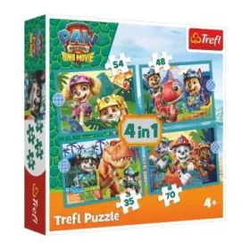   Trefl Mancs Őrjárat puzzle 4 az 1-ben - Dínó-sziget (35-70 db)