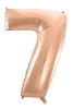Rose Gold 7-es szám fólia lufi 92 cm