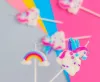 Unikornis Rainbow tortagyertya, gyertya szett 5 db-os