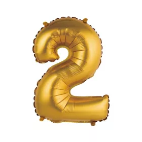 Arany Gold Matt 2-es mini szám fólia lufi 35 cm