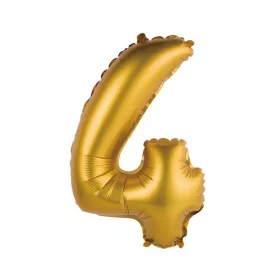 Arany Gold Matt 4-es mini szám fólia lufi 35 cm